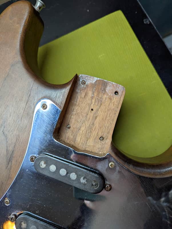80s Schecter Dream Machine - pickup cavities and wiring exposed - Pauls Guitar Hideout
