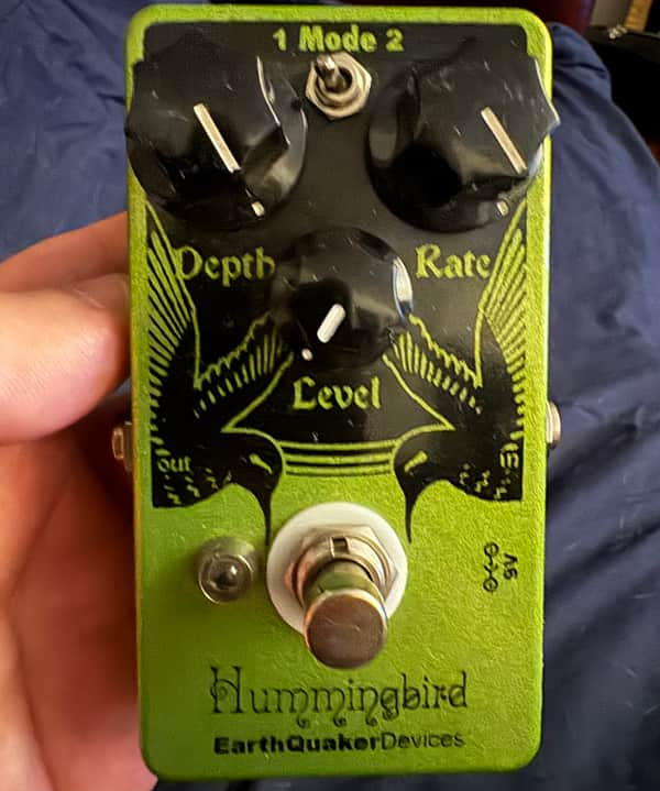 2013-2014 EarthQuaker Devices Hummingbird V2 - front with knobs and footswitch - Pauls Guitar Hideout