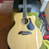 Alvarez AJ-60SC/12 - front full body 12-string on workbench - Pauls Guitar Hideout