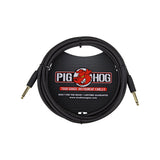 Pig Hog PCH10BK black woven instrument cable, 10 ft, straight to straight quarter-inch