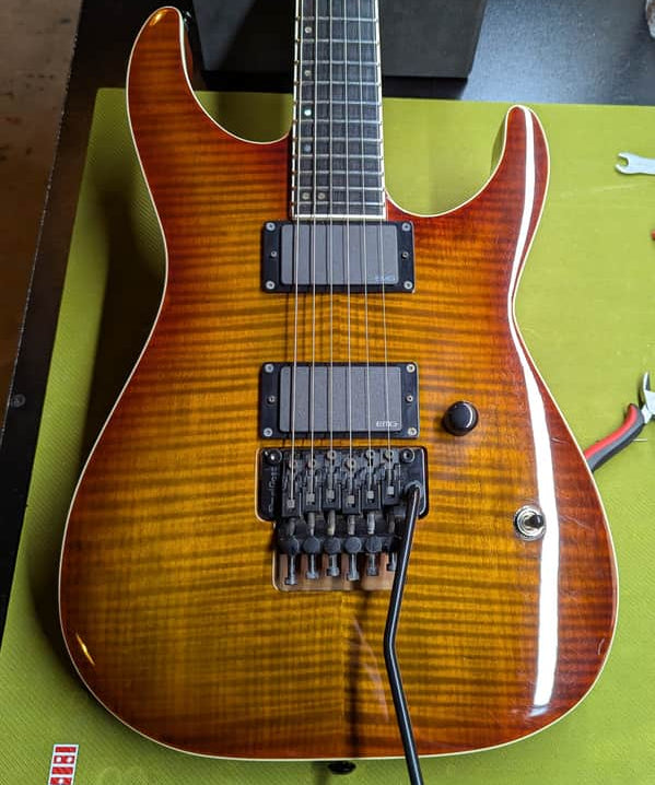 2013 ESP LTD Elite M-II - body front with pickups and floyd rose - Pauls Guitar Hideout