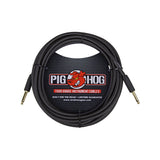 Pig Hog PCH20BK black woven instrument cable, 20 ft, straight to straight quarter-inch