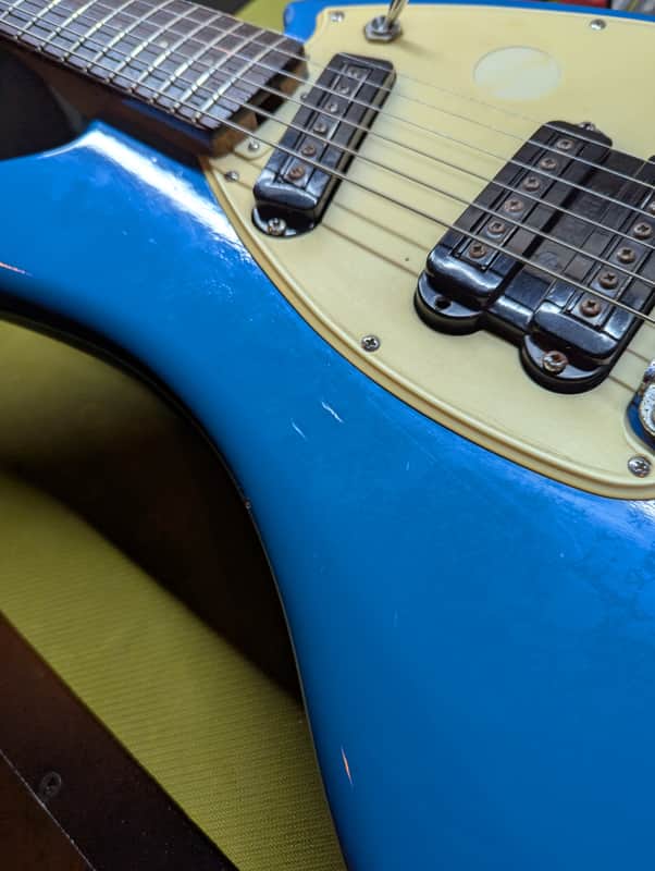 1968 Yamaha SG-3C - pickups and bridge close-up - Pauls Guitar Hideout