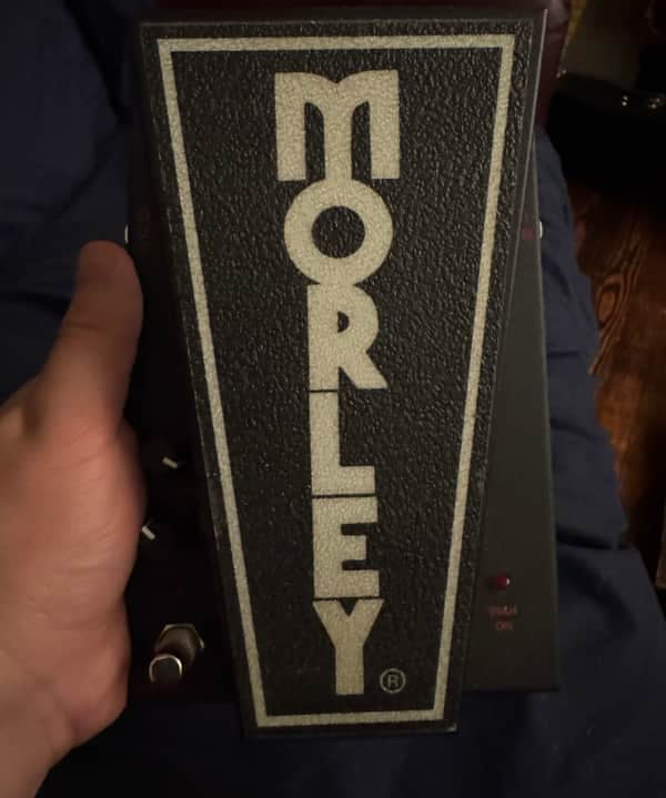 2020 Morley Classic Bad Horsie Wah - top view treadle with Morley logo - Pauls Guitar Hideout