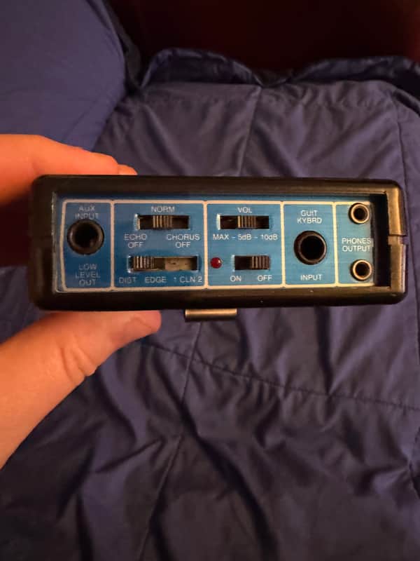 80s Rockman X100 - top edge controls and jacks - Pauls Guitar Hideout