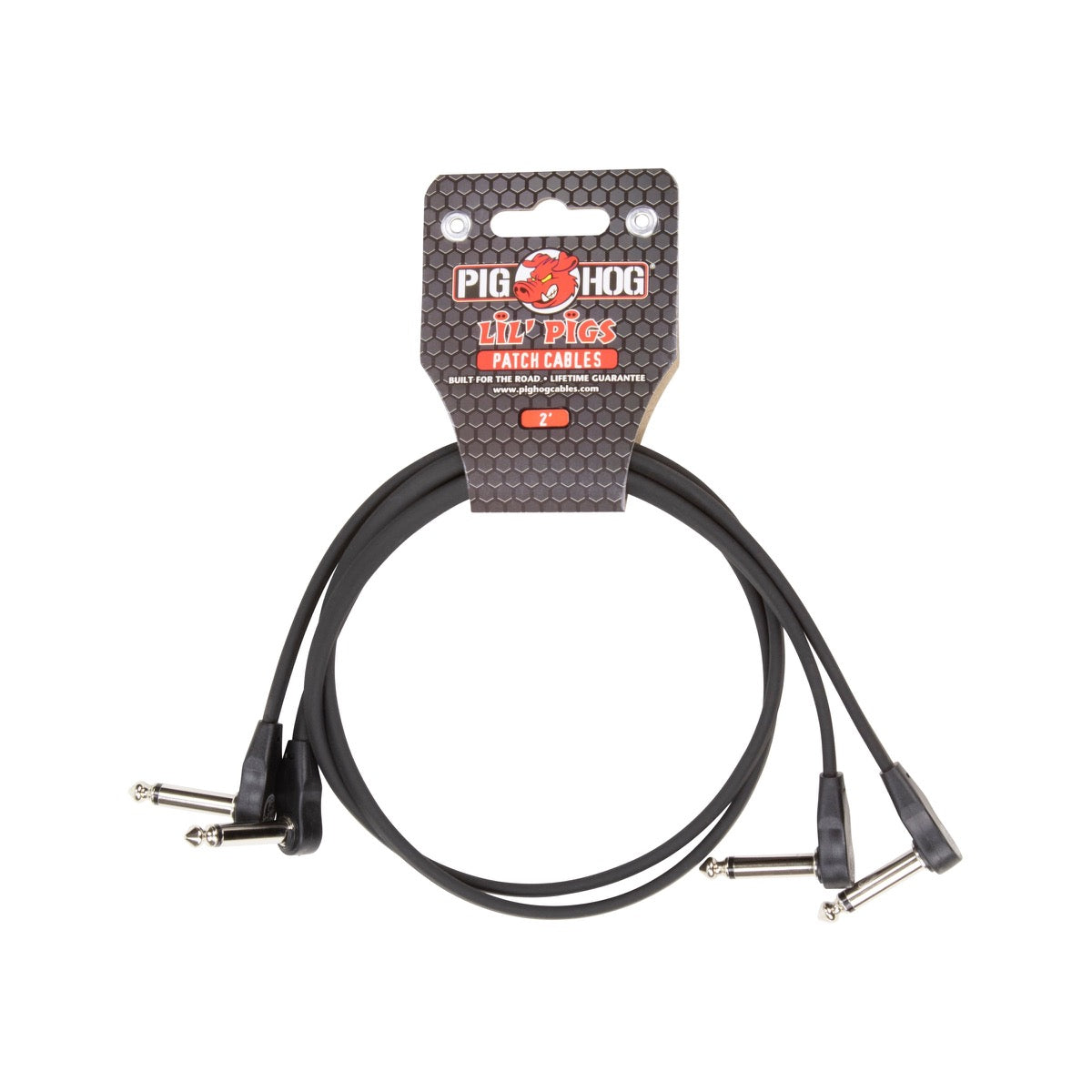Pig Hog PHLSK2BK Lil' Pigs low profile patch cables, 2 ft 2-pack, black