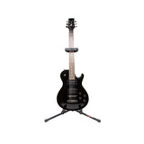 Pig Hog PHGS-BK fat foam A-frame guitar stand in black holding a guitar