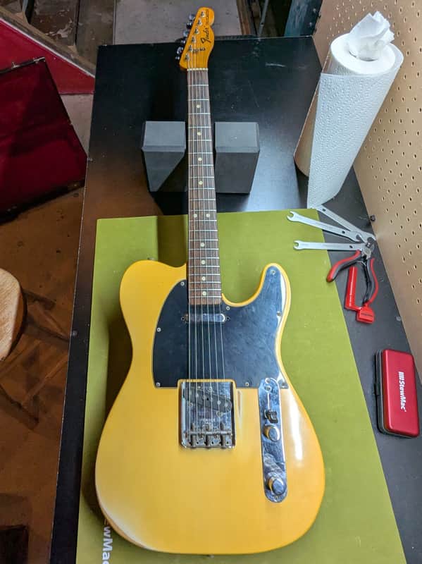 1975 Fender Telecaster Rosewood - front full body Olympic White - Pauls Guitar Hideout