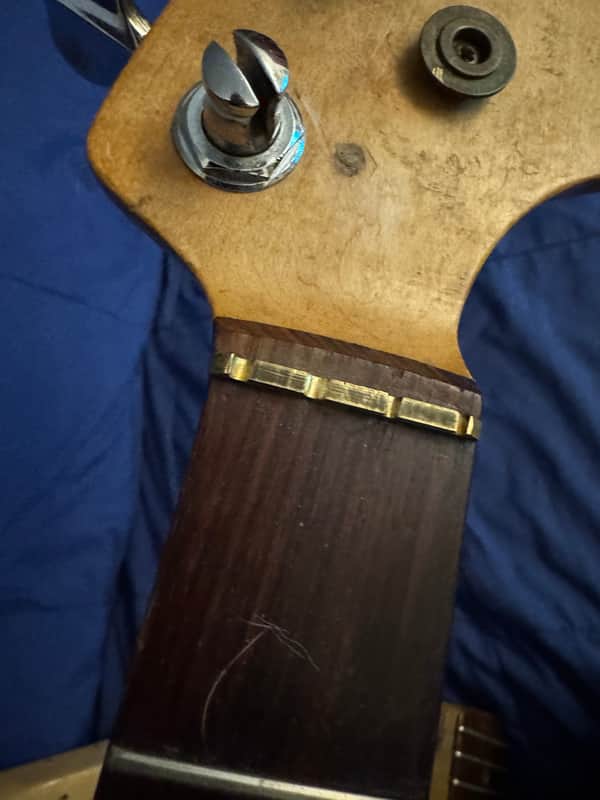 80s Phil Kubicki Bass Neck Rosewood - nut area and fretboard end close-up - Pauls Guitar Hideout