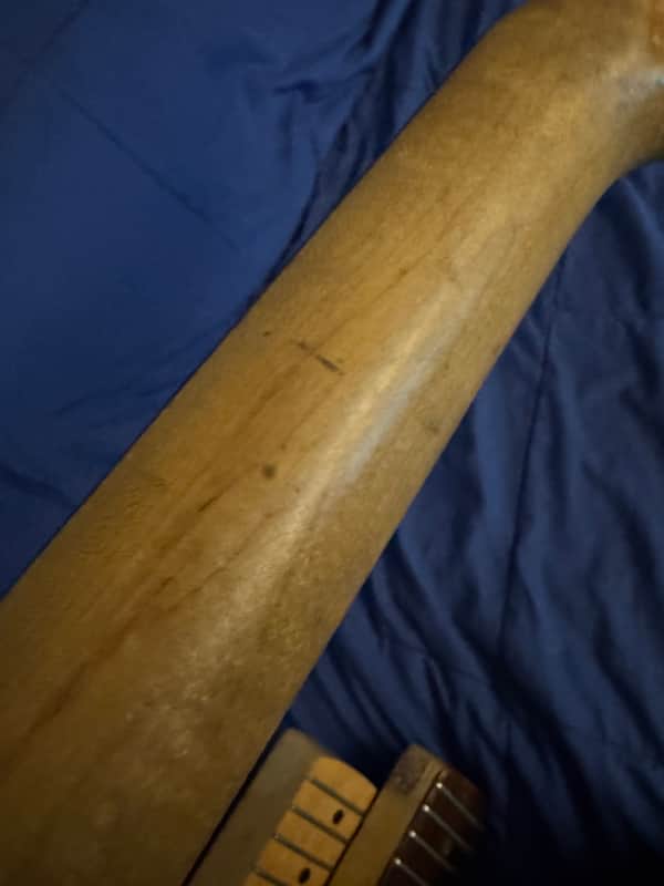 80s Phil Kubicki Bass Neck Rosewood - neck back mid section - Pauls Guitar Hideout