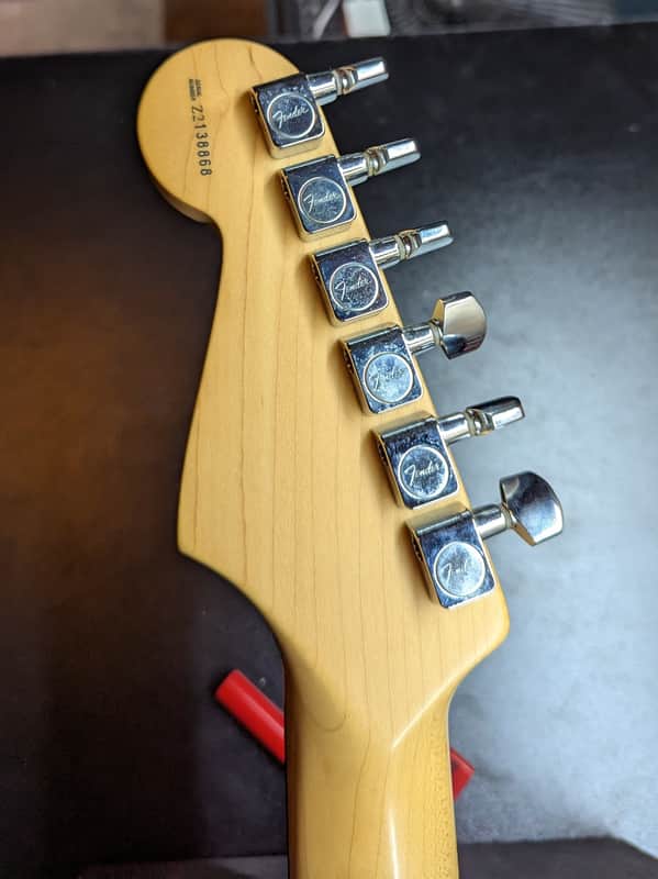 2000-2003 Fender American Fat Stratocaster - headstock back with tuners - Pauls Guitar Hideout