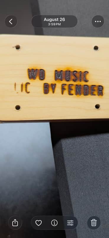 WD Partscaster Telecaster - neck pocket with WD Music brand stamp - Pauls Guitar Hideout