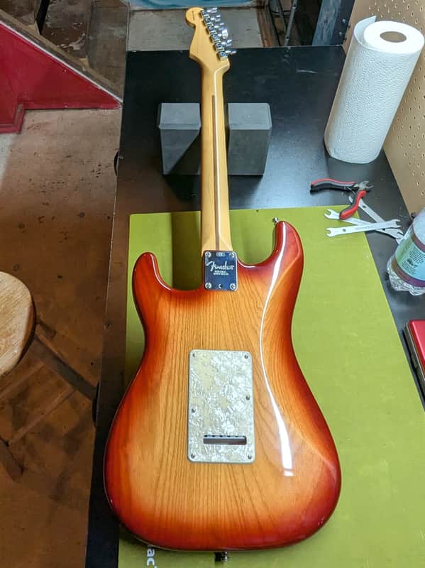 2000-2003 Fender American Fat Stratocaster - body back with neck plate - Pauls Guitar Hideout