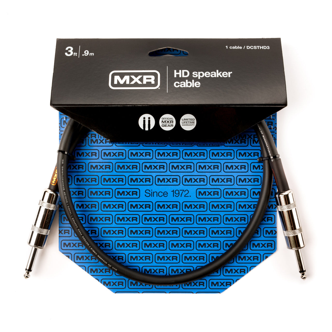 MXR DCSTHD3 heavy duty speaker cable, 3 feet, quarter-inch TS connectors