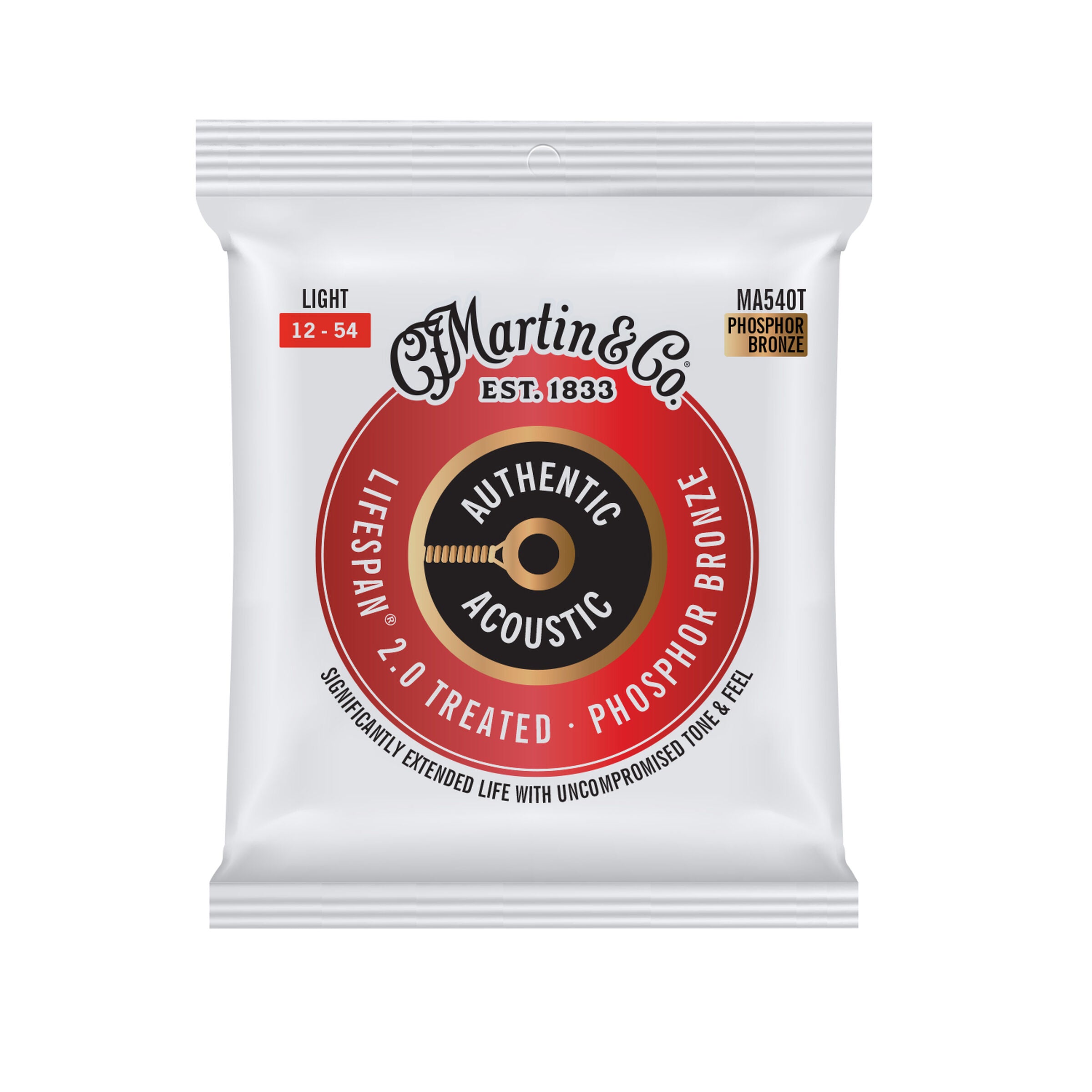 Martin Authentic Acoustic Lifespan 2.0 treated strings light gauge package front
