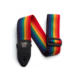 Ernie Ball Polypro guitar strap in rainbow