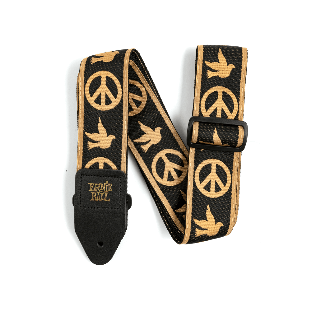 Ernie Ball Classic Jacquard guitar strap, Peace Love Dove woven pattern