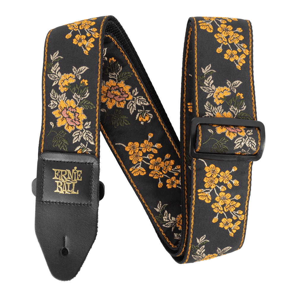 Ernie Ball Classic Jacquard guitar strap, Tangerine Blossom woven pattern