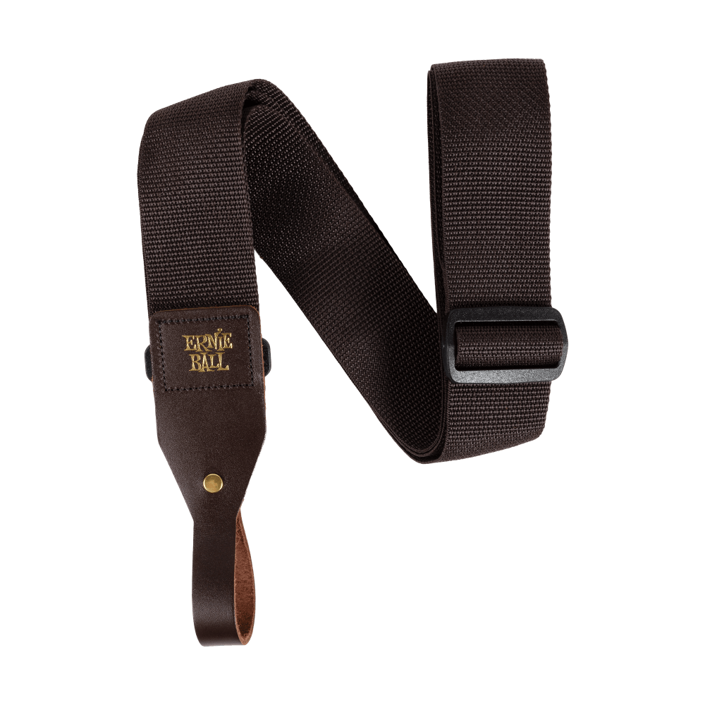 Ernie Ball Polypro acoustic guitar strap in brown