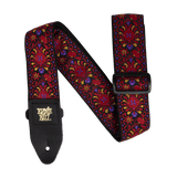 Ernie Ball Classic Jacquard guitar strap, Crimson Royal Bloom woven pattern