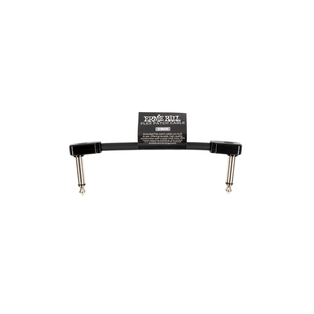 Ernie Ball Flex patch cable, 3 inch, black