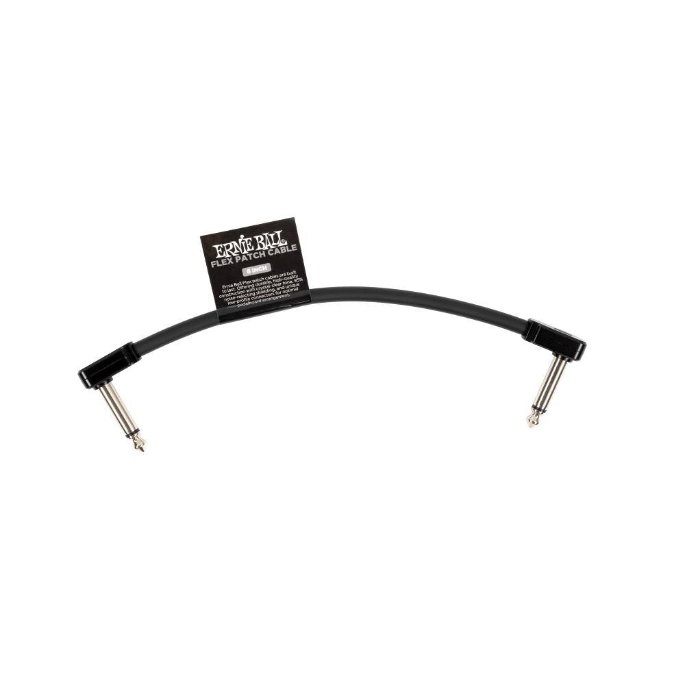 Ernie Ball Flex patch cable, 6 inch, black