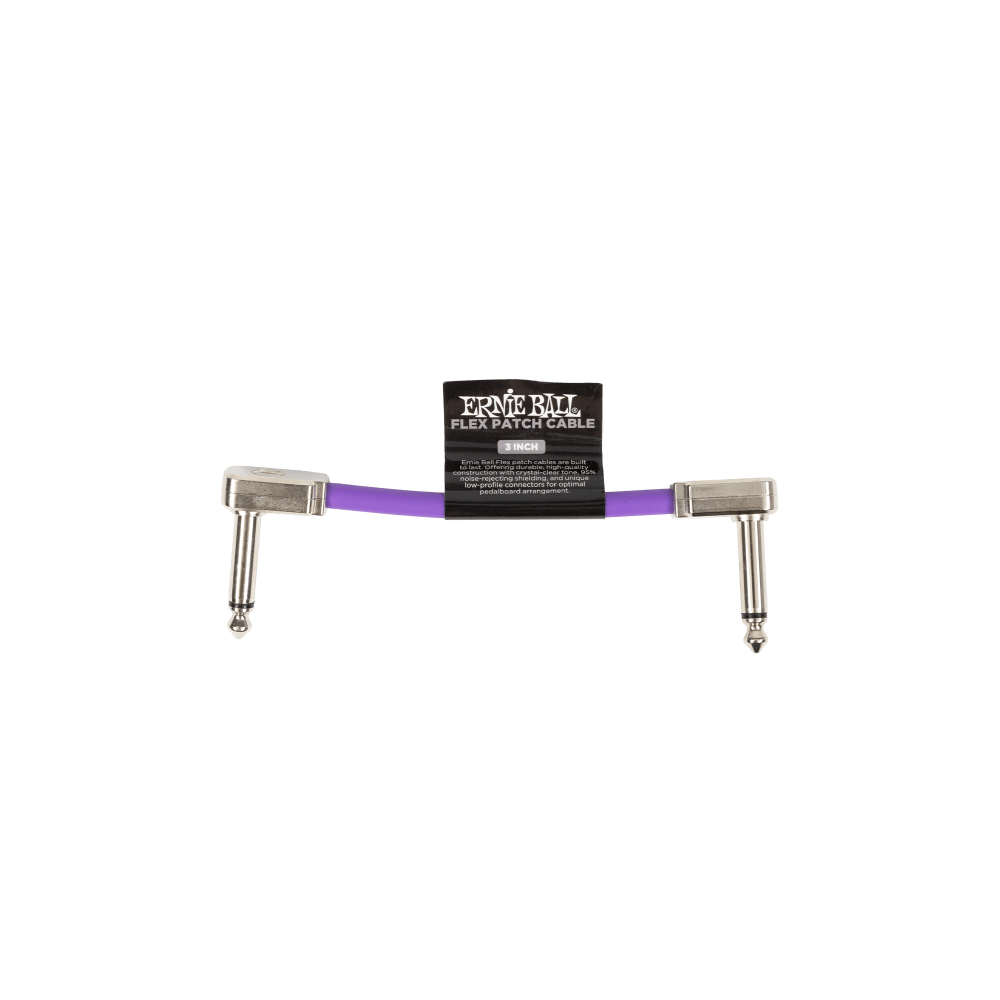 Ernie Ball Flex patch cable, 3 inch, purple