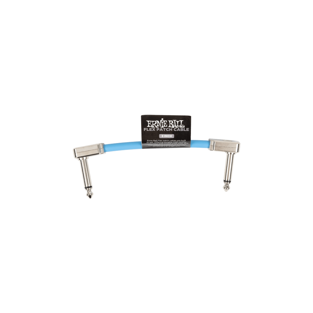 Ernie Ball Flex patch cable, 3 inch, blue