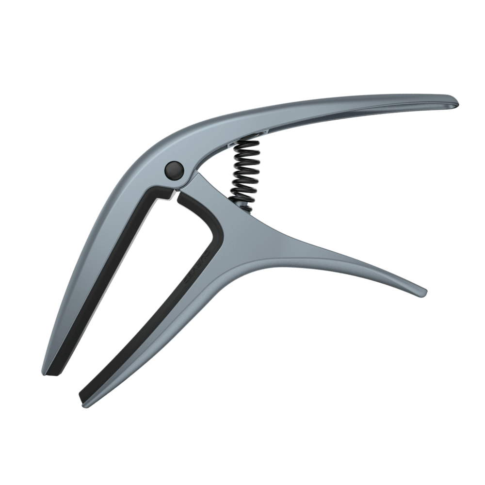 Ernie Ball Axis dual radius guitar capo in blue steel