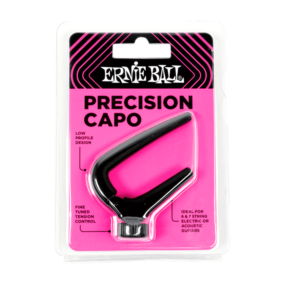 Ernie Ball Precision tension-adjustable guitar capo in black