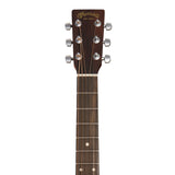 Martin OMC-10E Modern Burst headstock and neck, satin chrome enclosed tuners