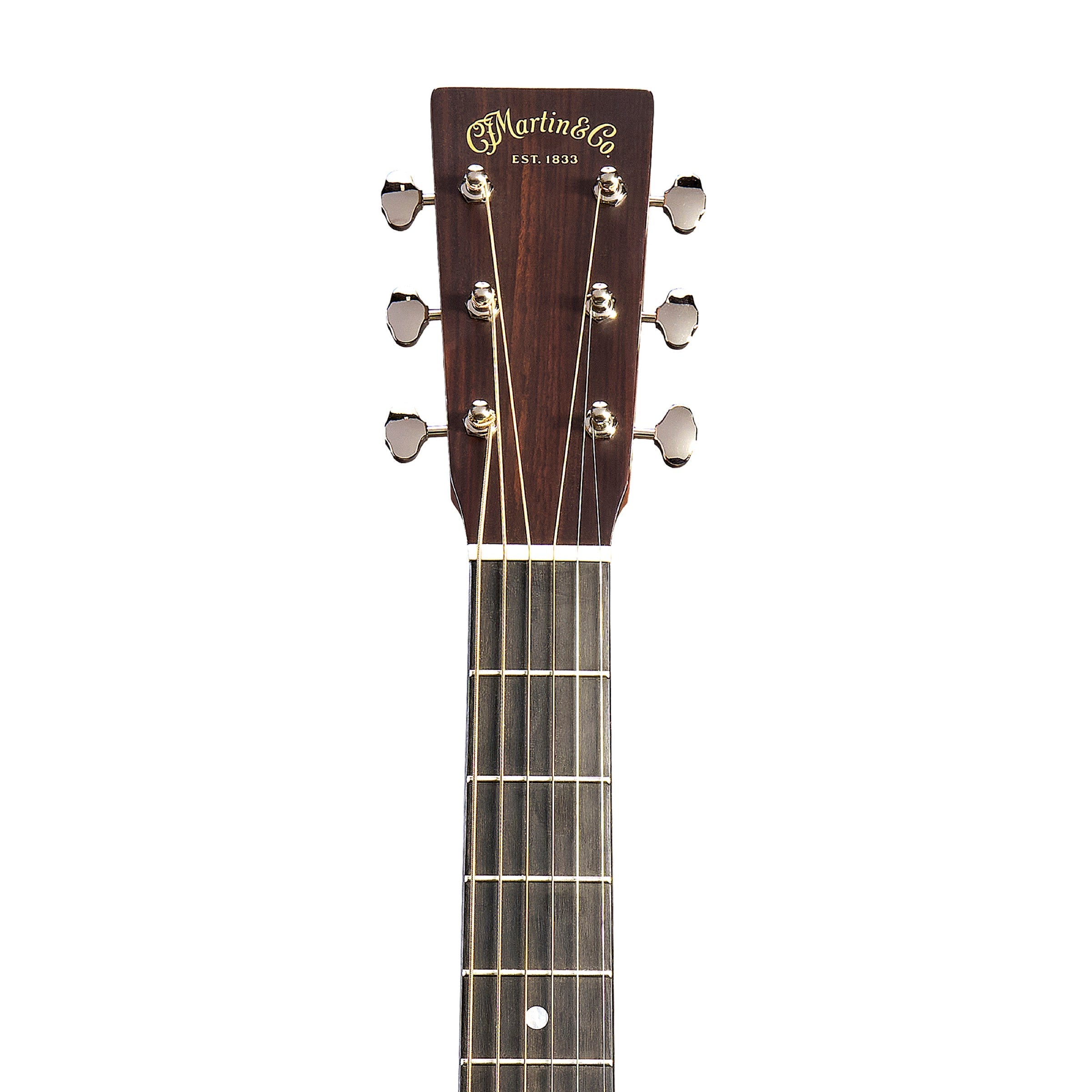 Martin DSS-16E headstock with nickel open gear tuners