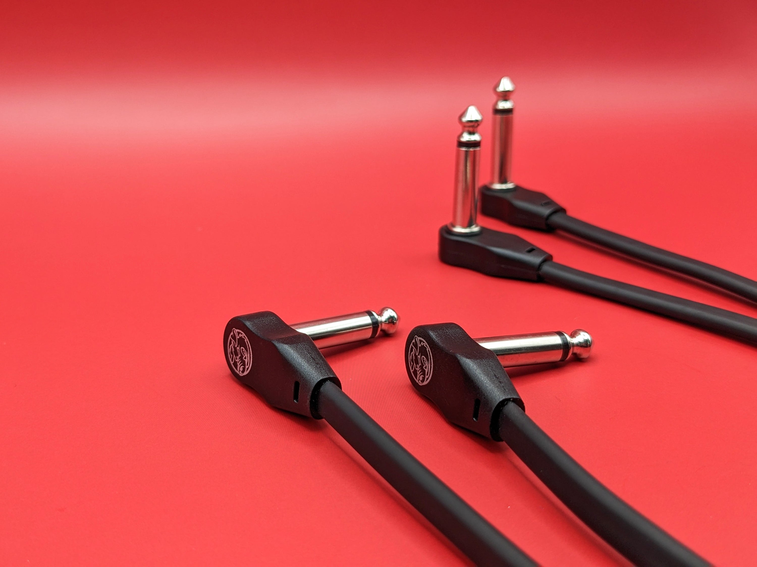 Pig Hog PHLSK1BK - Lil' Pigs Low Profile Patch Cables, 1 ft 2-Pack Black, additional view