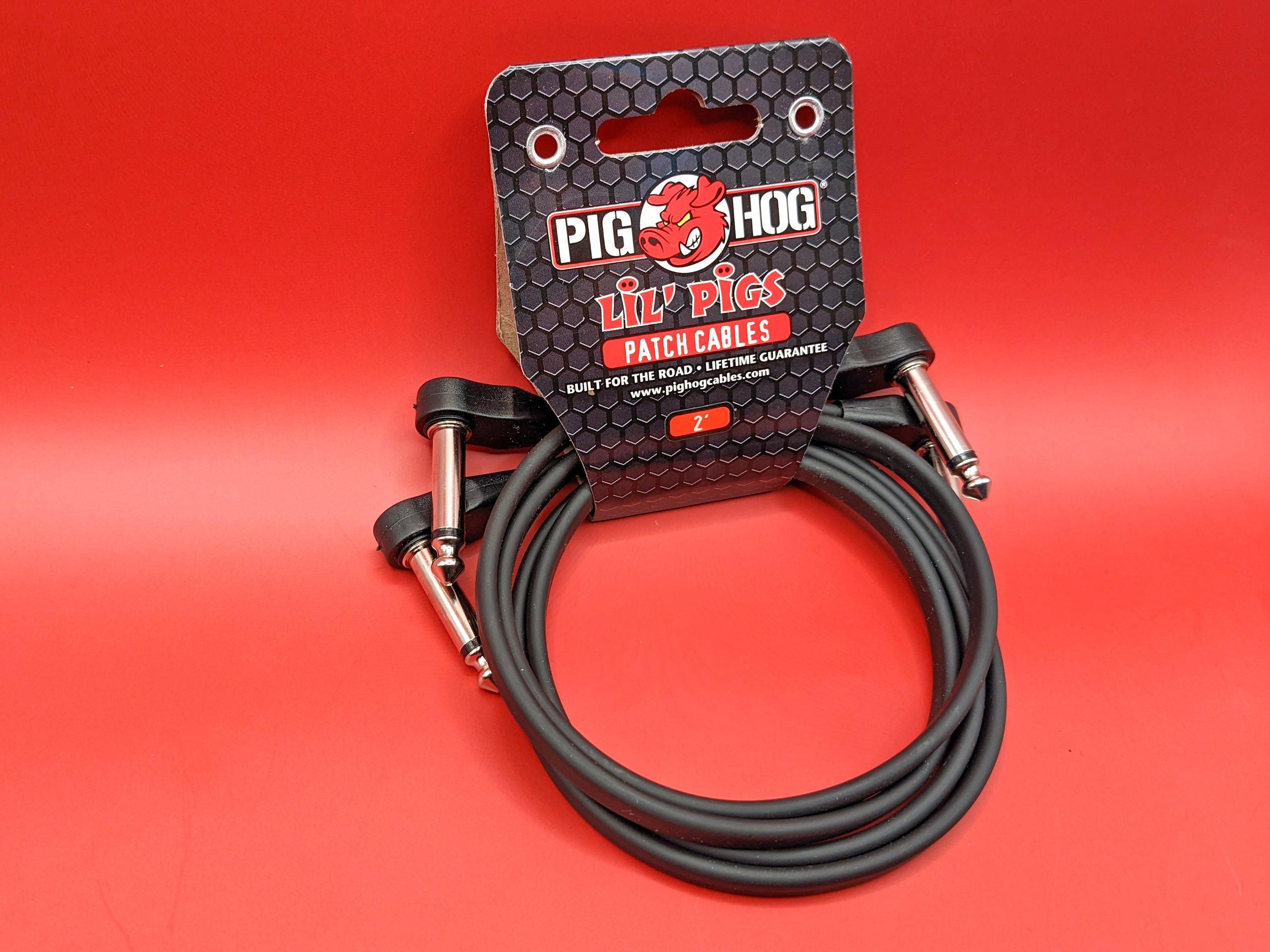 Pig Hog PHLSK2BK - Lil' Pigs Low Profile Patch Cables, 2 ft 2-Pack Black, additional view