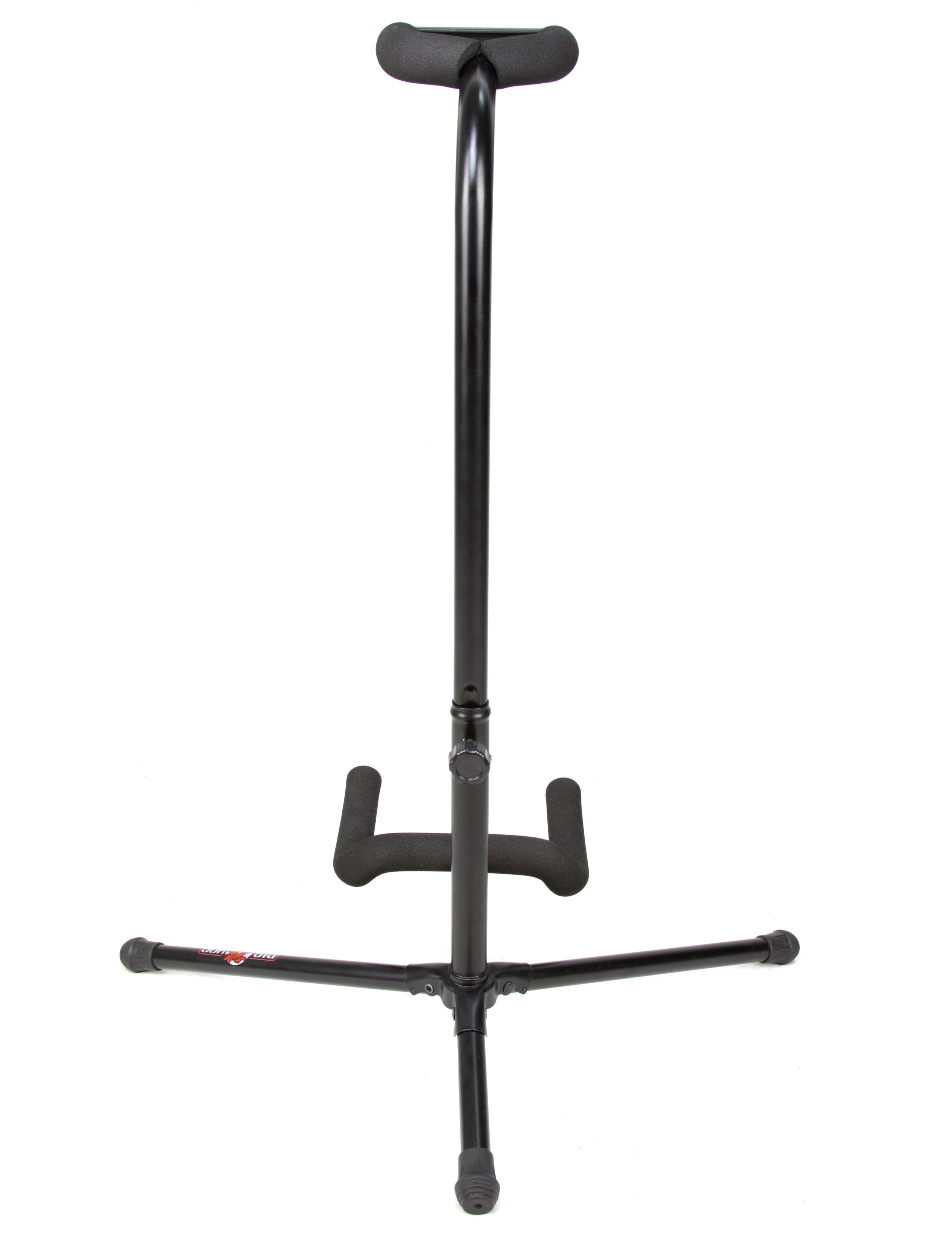 Pig Hog PHGS-BK guitar stand, rear view showing the folding hinge