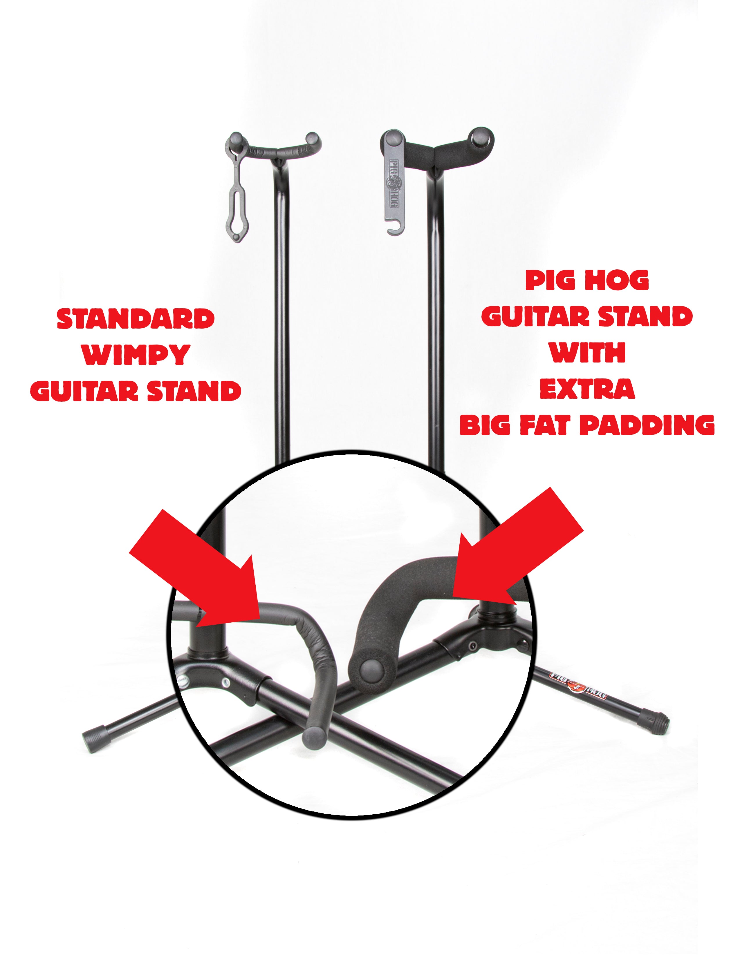 Pig Hog PHGS-BK - Fat Foam Guitar Stand, Black, additional view
