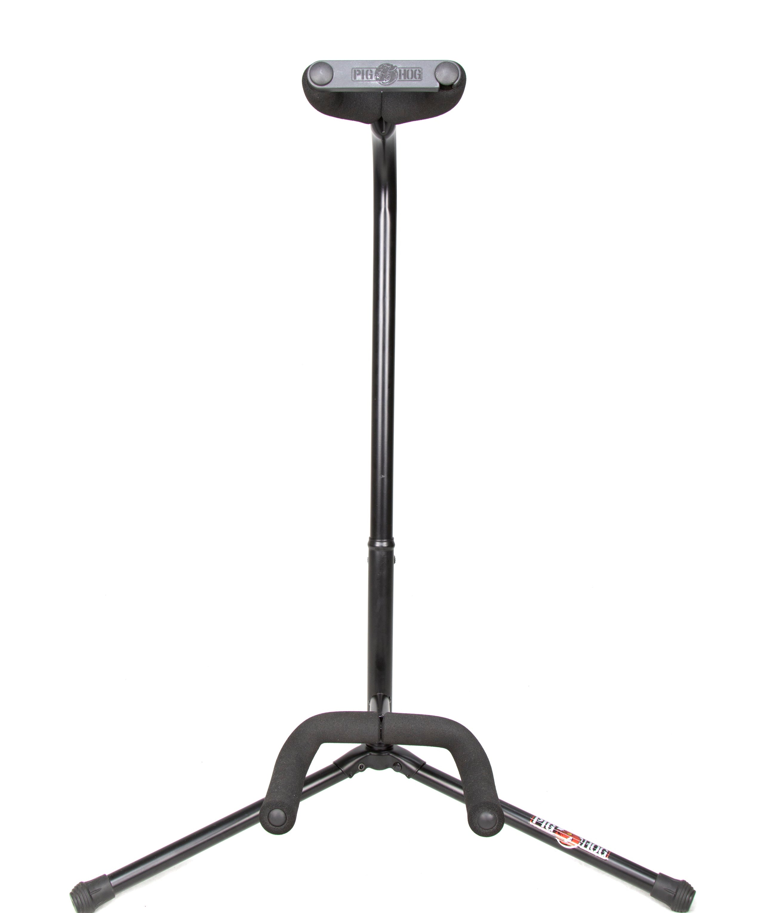 Pig Hog PHGS-BK guitar stand, front view empty showing the padded yoke