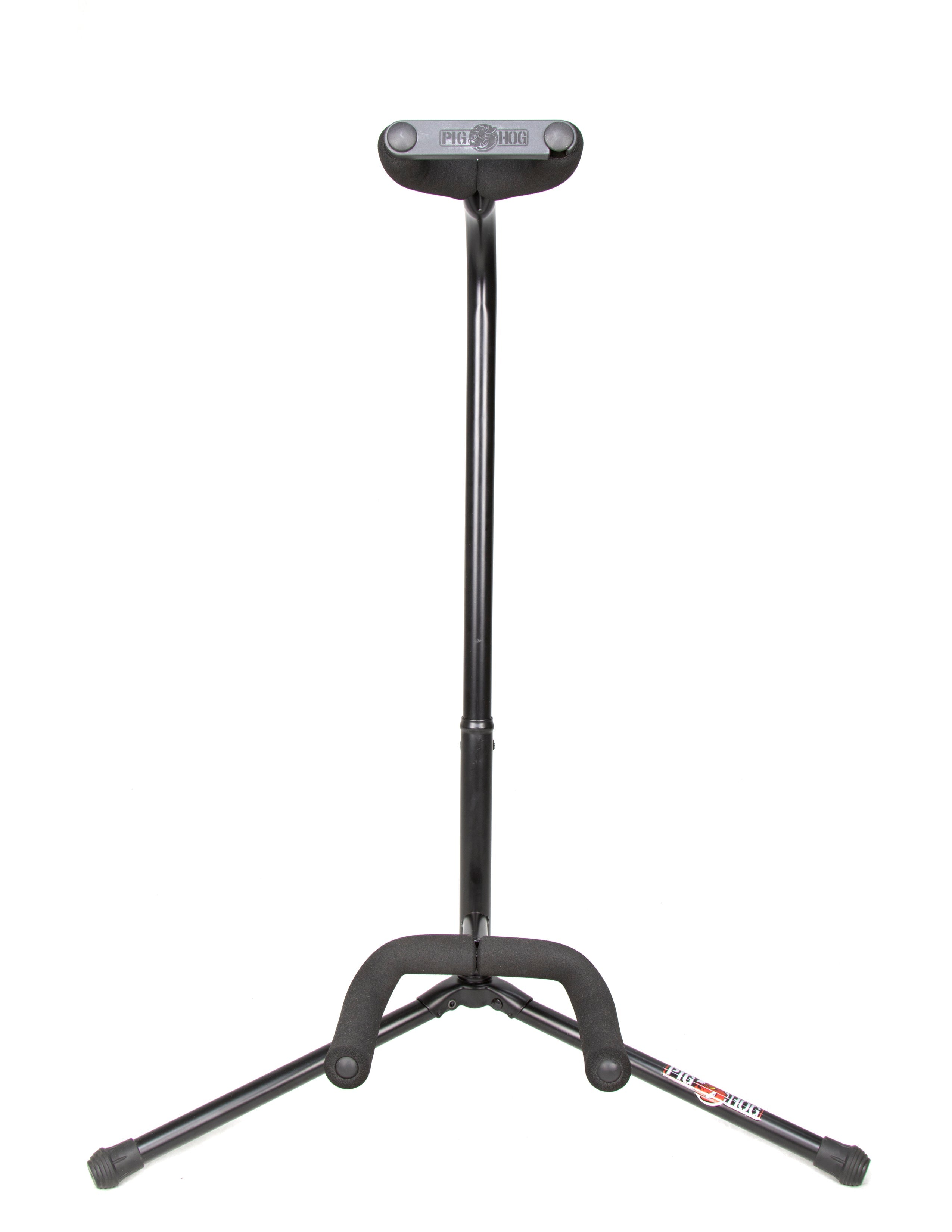 Pig Hog PHGS-BK guitar stand, front view empty showing the padded yoke