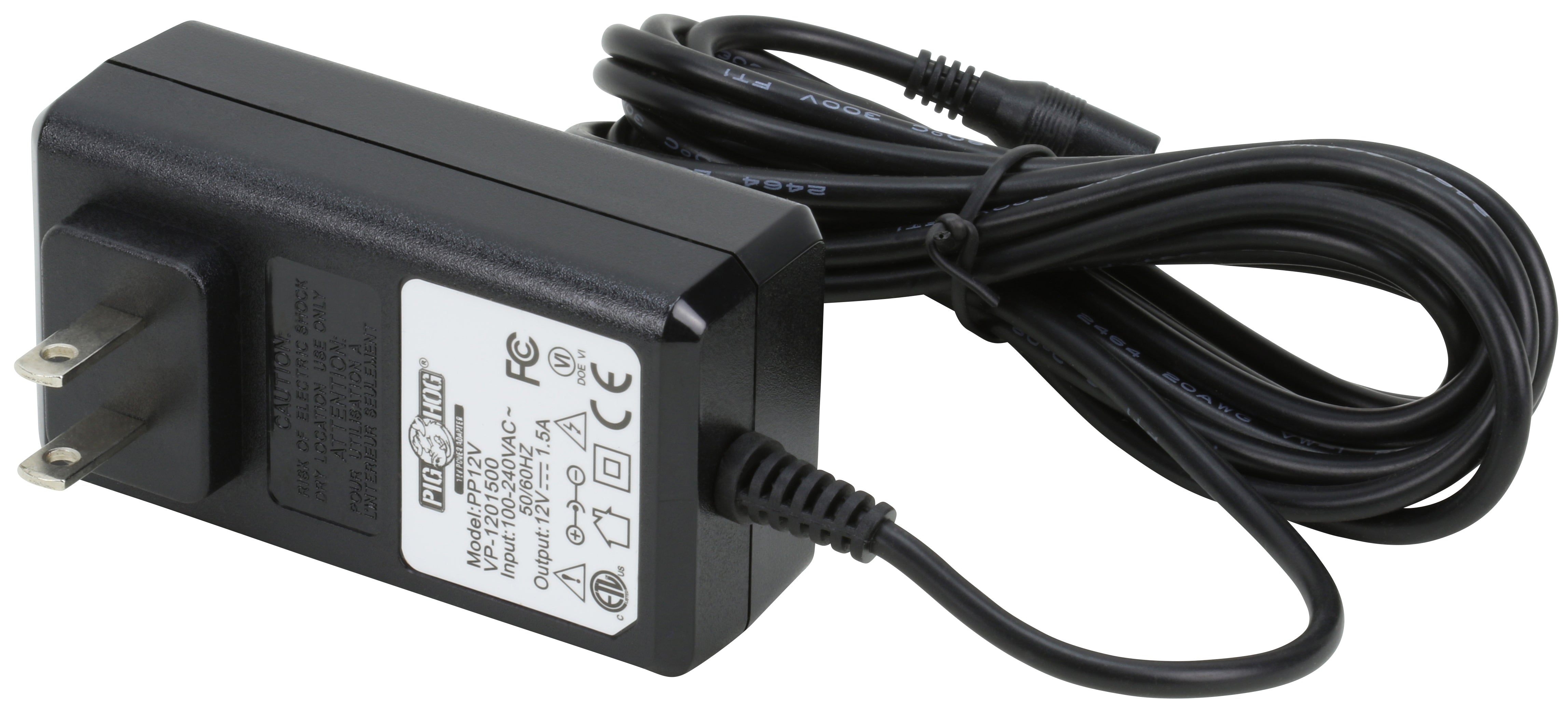 Pig Power PP12V adapter, back of the housing with the wall prongs