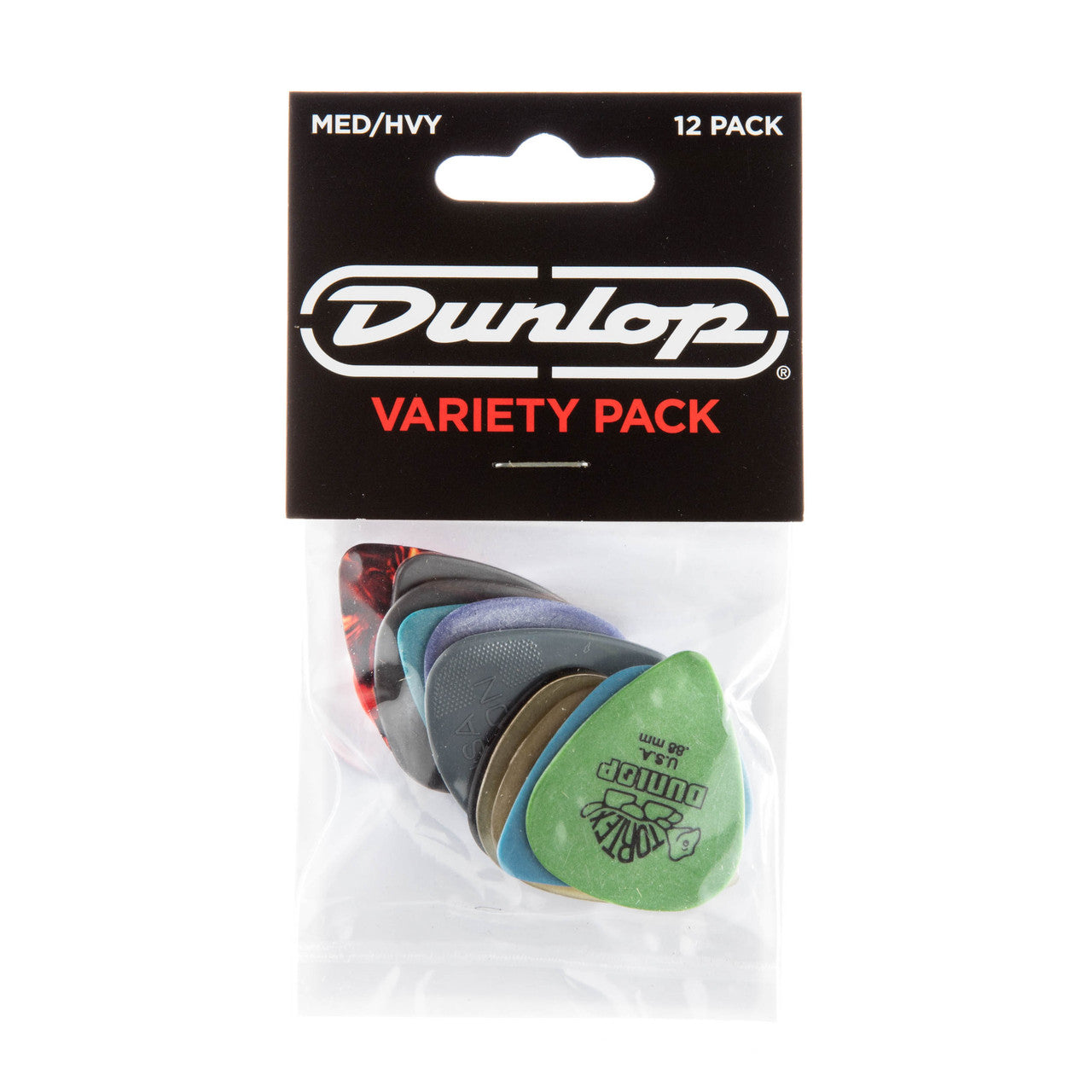Dunlop PVP102 medium to heavy pick variety pack with 12 assorted picks