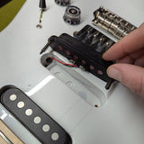 PRS Fiore Mark Lettieri — humbucker pickup detail with body cavity visible, Sugar Moon finish — Paul's Guitar Hideout, Glens Falls NY