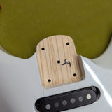 PRS Fiore Mark Lettieri — neck pocket detail showing swamp ash body wood and Fender F stamp — Paul's Guitar Hideout, Glens Falls NY