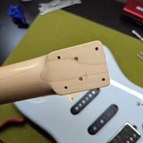 PRS Fiore Mark Lettieri — neck removed, body upper bout showing strap button area and pickup routing — Paul's Guitar Hideout, Glens Falls NY