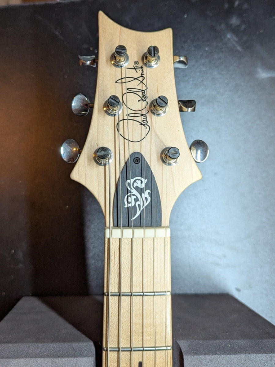 PRS Fiore Mark Lettieri Signature — body and neck detail with PRS bird inlays on maple fretboard — Paul's Guitar Hideout, Glens Falls NY