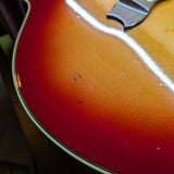 Ventura V-200S jumbo acoustic, cherry sunburst — bridge detail