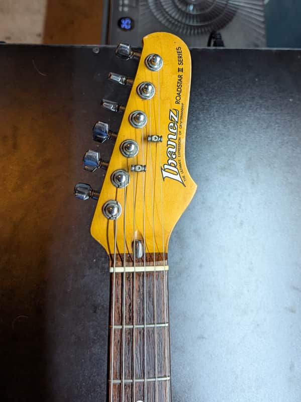 1983-1984 Ibanez RS505-CS Roadstar II Deluxe - headstock front with Roadstar II logo - Pauls Guitar Hideout