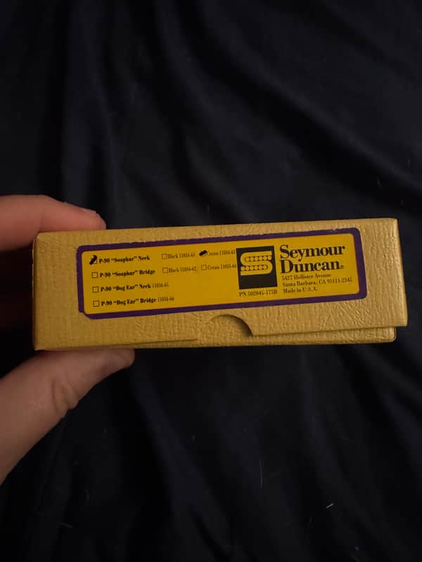 2010s Seymour Duncan Antiquity P90 Soapbar - box bottom with model info - Pauls Guitar Hideout