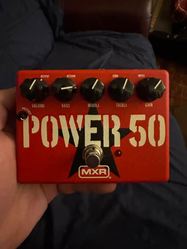 2021 MXR Tom Morello Power 50 Overdrive - top view with knobs and controls - Pauls Guitar Hideout