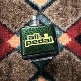 AllPedal Alcmene Overdrive, green: footswitch end with the AllPedal logo
