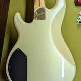 1989 Fender Precision Bass Lyte MIJ - body back with neck plate and cavity - Pauls Guitar Hideout